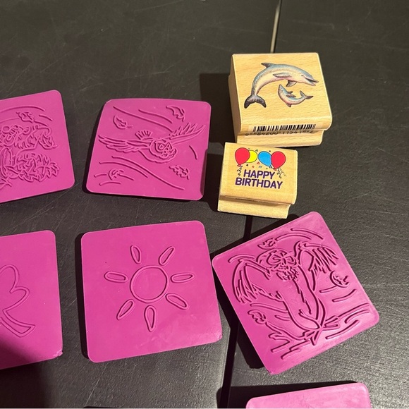 WINNIE THE POOH RUBBER And Wood STAMP SET Of 17 - Picture 4 of 7